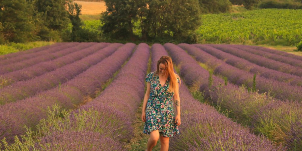 Helado de durazno y lavanda