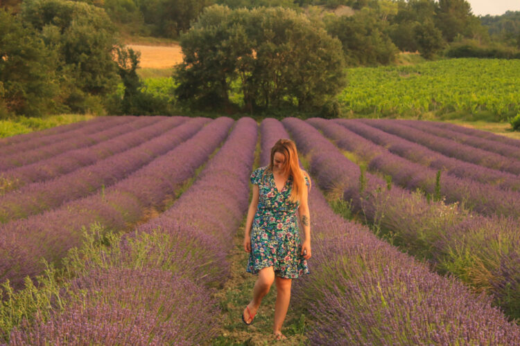 Helado de durazno y lavanda