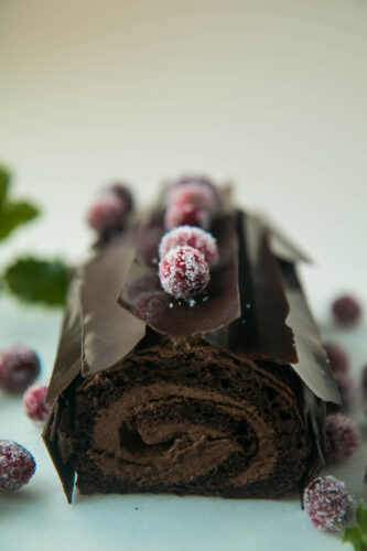 Tronco de chocolate navideño