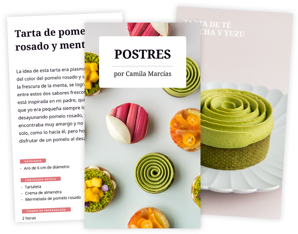 Preview del libro de Postres por Camila Marcías